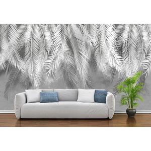 Пальмовые листья (серые гранж)