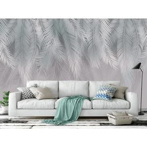 Пальмовые листья с оттенком (бирюза-серый)