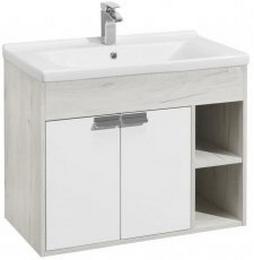 Тумба для умывальника Акватон Флай 80 подвесная, белый, дуб крафт