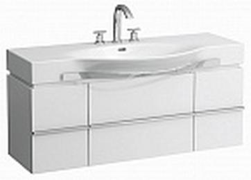 Тумба под умывальник Laufen Case 4013020754631 120х38x46 с сифоном, 2 полки, 1 ящик, белый