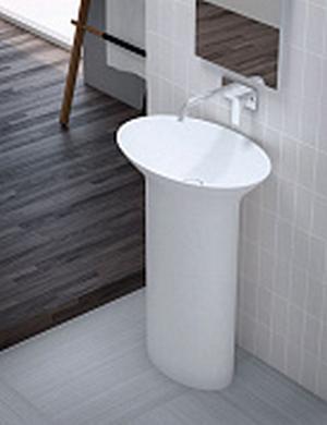 Напольная раковина из литьевого мрамора CEZARES TITAN-OVAL-62-41-90-LVB-FS