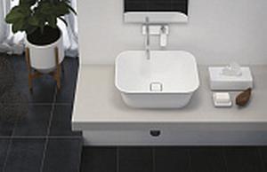 Накладная раковина из литьевого мрамора CEZARES TITAN-SQUARE-50-38-17-LVB