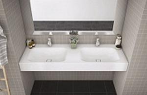 Консольная раковина из литьевого мрамора двойная CEZARES TITAN-2000-2-LVB-SOSPESO