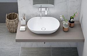 Накладная раковина из литьевого мрамора CEZARES TITAN-ROUND-60-39-14-LVB