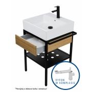 Temisto Раковина устанавлеваемая на столешнице + консоль с выдвижным ящиком 56х40 cm + сифон Space Saver