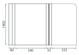 Шторка на ванную Rea Agat 2-80 W0700