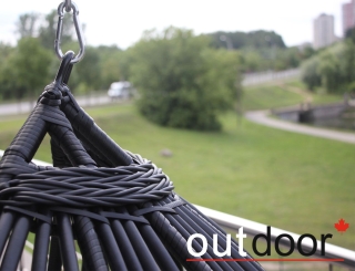 Подвесное кресло "кокон" из ротанга OUTDOOR Самуи, черное