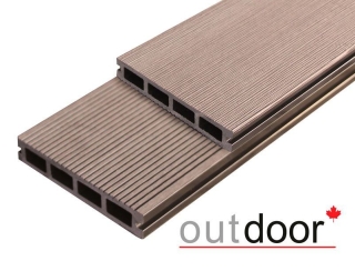 Террасная доска ДПК Outdoor 150*25*3000 мм. браш/вельвет темно-коричневая