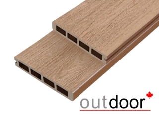 Террасная доска ДПК Outdoor 3D 150*25*4000 мм. завершающая NEVADA/CALIFORNIA  дуб