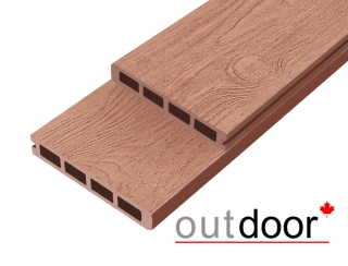 Террасная доска ДПК Outdoor 3D 150*25*4000 мм. завершающая NEVADA/CALIFORNIA красное дерево