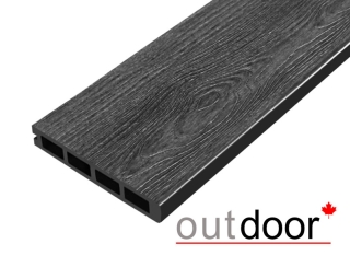 Террасная доска ДПК Outdoor 3D 150*25*4000 мм. завершающая NEVADA/CALIFORNIA черная