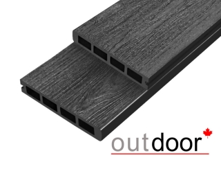 Террасная доска ДПК Outdoor 3D 150*25*4000 мм. завершающая NEVADA/CALIFORNIA черная