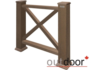 Ограждение из ДПК Outdoor "Кантри" 1000*1000 мм. 3D STORM BROWN