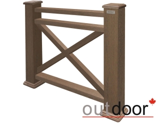 Ограждение из ДПК Outdoor "Кантри плюс" 1000*1500 мм. 3D STORM BROWN