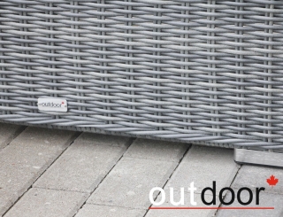 Комплект мебели из ротанга OUTDOOR Флорида (3-местный диван, 2 кресла, стол), у/п, светлый микс