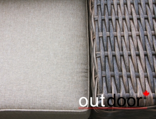 Комплект мебели из ротанга OUTDOOR Санторини (угловой диван, стол), широкое плетение, коричневый