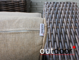 Комплект мебели из ротанга OUTDOOR Санторини (угловой диван, стол), широкое плетение, коричневый