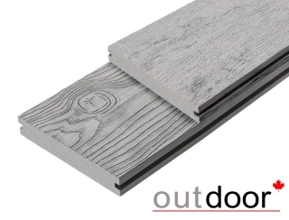 Террасная доска ДПК Outdoor 3D 140*25*3000 мм. полнотелая STORM/OCEAN GREY серая микс