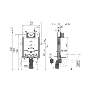 Alcaplast AM1115/1000 RENOVMODUL SLIM