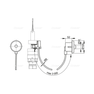 Кнопка пневматического смыва Alcaplast