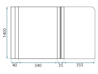 Шторка на ванную Rea Agat 2-80 W0700