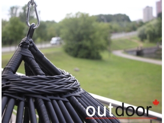 Подвесное кресло "кокон" из ротанга OUTDOOR Самуи, черное