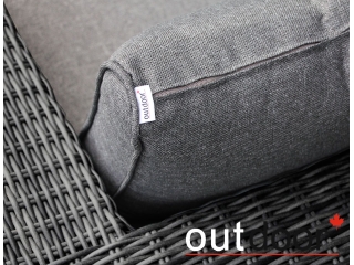 Комплект мебели из ротанга OUTDOOR Флорида (3-местный диван, 2 кресла, стол), узкое плетение, графит