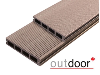 Террасная доска ДПК Outdoor 150*25*3000 мм. браш/вельвет темно-коричневая