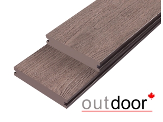 Террасная доска ДПК Outdoor 3D 140*25*3000 мм. полнотелая NEVADA/CALIFORNIA BROWN коричневая микс