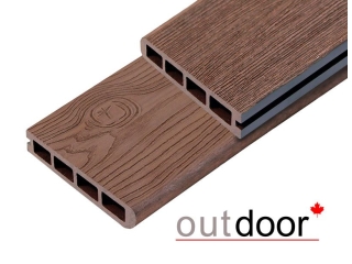 Террасная доска ДПК Outdoor 3D 150*25*4000 мм. завершающая STORM/OCEAN BROWN коричневая микс