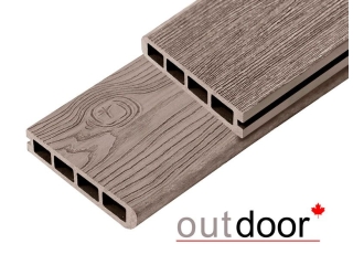 Террасная доска ДПК Outdoor 3D 150*25*4000 мм. завершающая STORM/OCEAN GREY серая микс