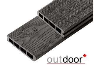 Террасная доска ДПК Outdoor 3D 150*25*4000 мм. завершающая STORM/OCEAN BLACK черная