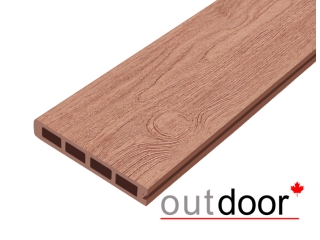 Террасная доска ДПК Outdoor 3D 150*25*4000 мм. завершающая NEVADA/CALIFORNIA красное дерево