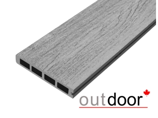 Террасная доска ДПК Outdoor 3D 150*25*4000 мм. завершающая NEVADA/CALIFORNIA серая