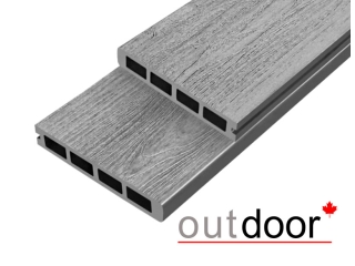 Террасная доска ДПК Outdoor 3D 150*25*4000 мм. завершающая NEVADA/CALIFORNIA серая