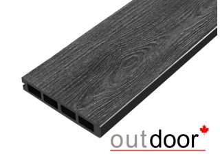 Террасная доска ДПК Outdoor 3D 150*25*4000 мм. завершающая NEVADA/CALIFORNIA черная