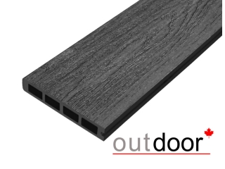 Террасная доска ДПК Outdoor 3D 150*25*4000 мм. завершающая NEVADA/CALIFORNIA черная