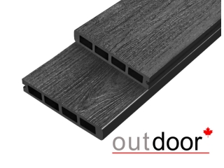 Террасная доска ДПК Outdoor 3D 150*25*4000 мм. завершающая NEVADA/CALIFORNIA черная