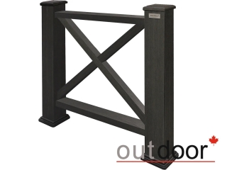 Ограждение из ДПК Outdoor "Кантри" 1000*1000 мм. 3D STORM BLACK