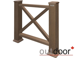 Ограждение из ДПК Outdoor "Кантри" 1000*1000 мм. 3D STORM BROWN
