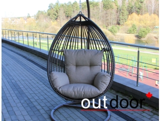 Подвесное кресло "кокон" из ротанга OUTDOOR Самуи, коричневое