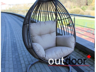 Подвесное кресло "кокон" из ротанга OUTDOOR Самуи, коричневое