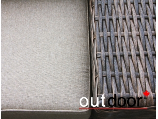 Комплект мебели из ротанга OUTDOOR Санторини (угловой диван, стол), широкое плетение, коричневый