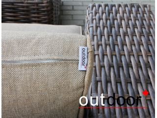 Комплект мебели из ротанга OUTDOOR Санторини (угловой диван, стол), широкое плетение, коричневый