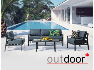 Комплект мебели OUTDOOR Торонто (3-местный диван, 2 кресла, стол), графит