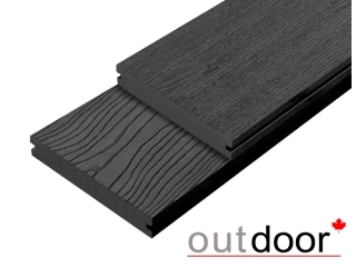 Террасная доска ДПК Outdoor 3D 140*25*3000 мм. полнотелая STORM/OCEAN BLACK черная