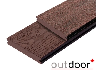 Террасная доска ДПК Outdoor 3D 140*25*3000 мм. полнотелая STORM/OCEAN BROWN коричневая микс