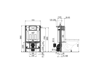 Скрытая система инсталляции Alcaplast AM101/850W Sadroмodul