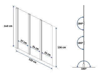 Шторка на ванную Rea Agat 3-120 gold matt W2501